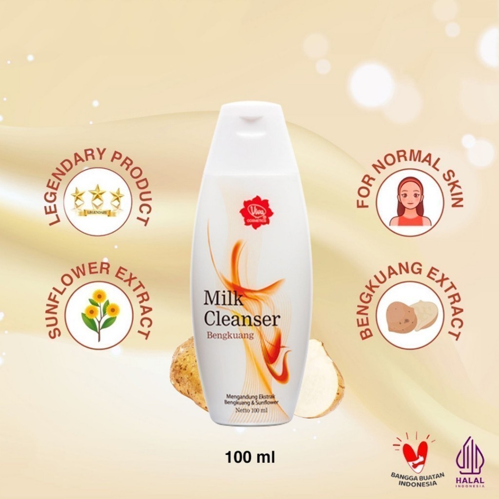Viva Milk Cleanser Susu Pembersih /Face Tonic Penyegar Toner Air Mawar -200ml /Merah Jingga Official - Gambar 4