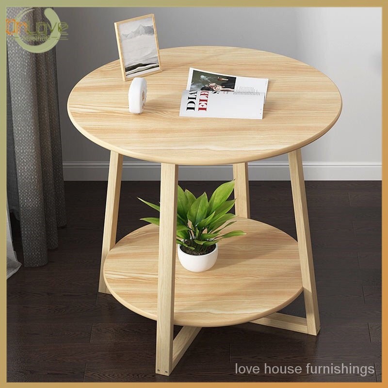 Furniture side table coffee table Nordic Solid Wood Coffee Table Simple ...