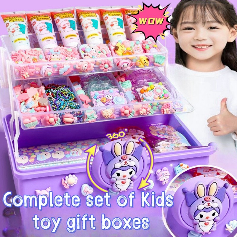 Anakkidsg-DIY handbook children's toy gift box, cream glue