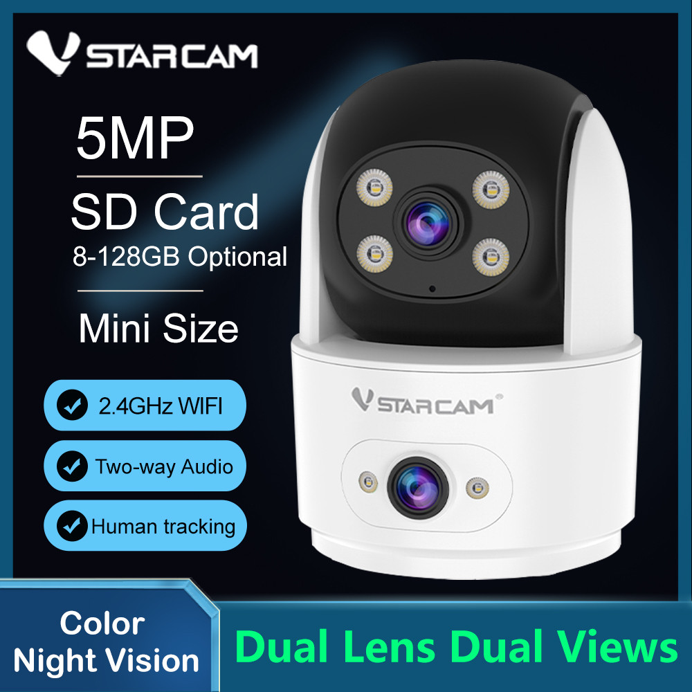 Vstarcam 5MP Dual Lens Camera PTZ Wifi Human Detection CCtv Security ...