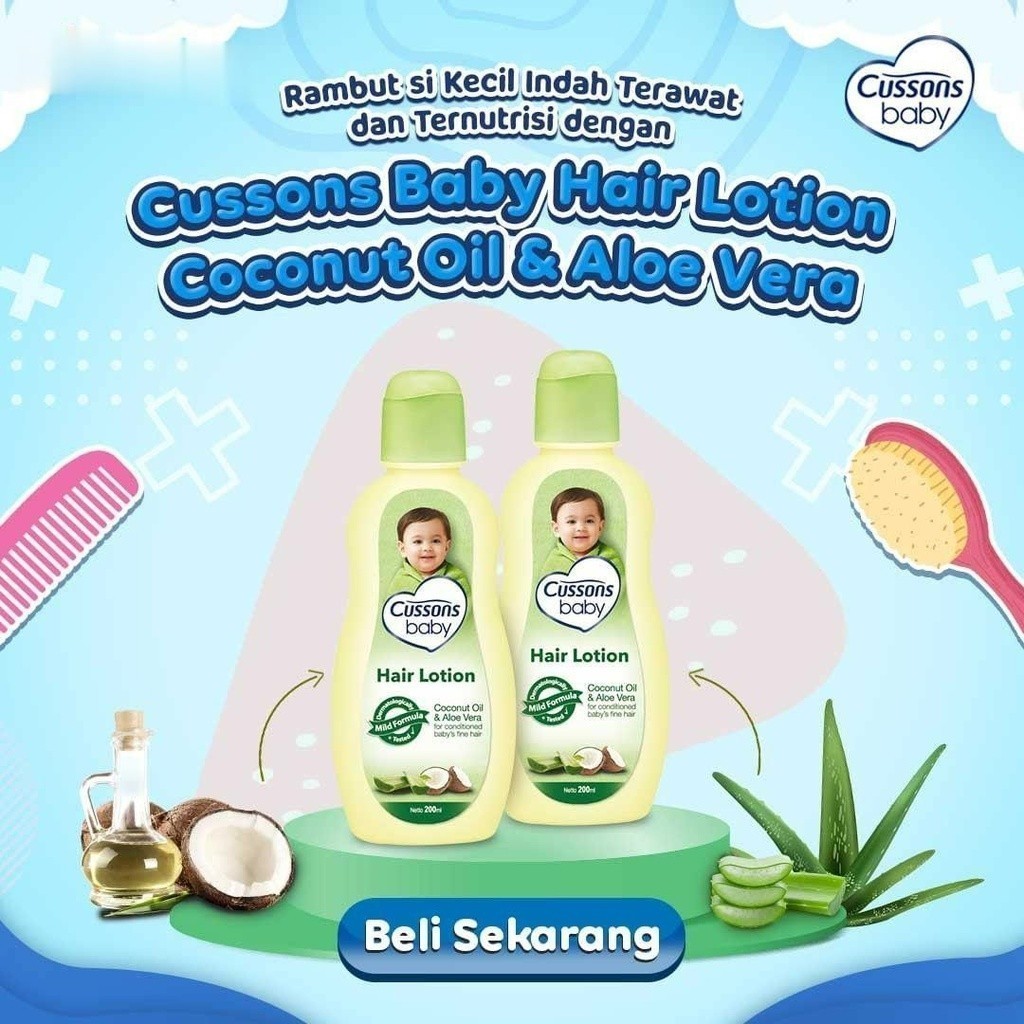 Cussons Baby Hair Lotion - Losion Rambut Bayi / Merah jingga Official - Gambar 3