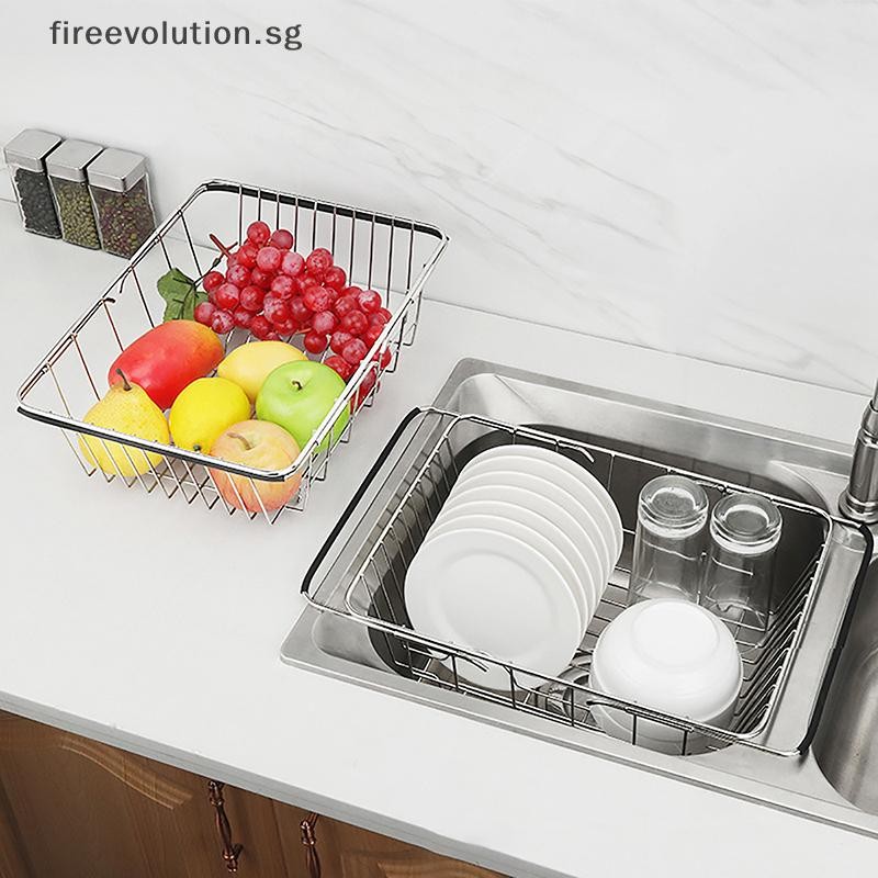 [fireevolution] Adjustable Over Sink Dish Drying Rack Stainless Steel ...