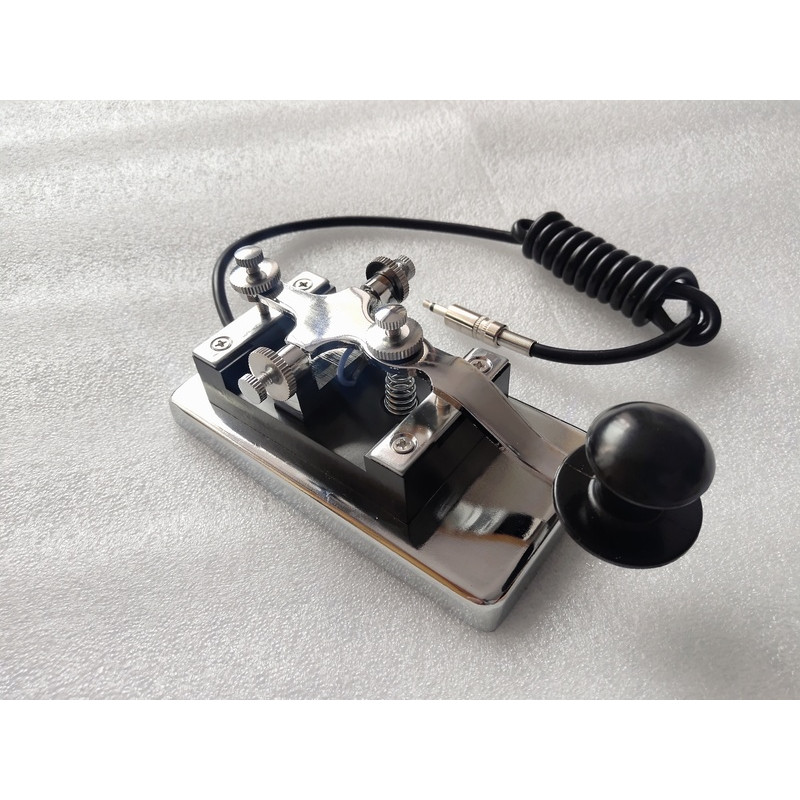CW Telegraaf Sleutel - Heavy Duty Klassieke Morse Code Key, Radio Ham Stuur Telegram Morse Code Key Oscillator Rechte Sleutel w/Volume Control