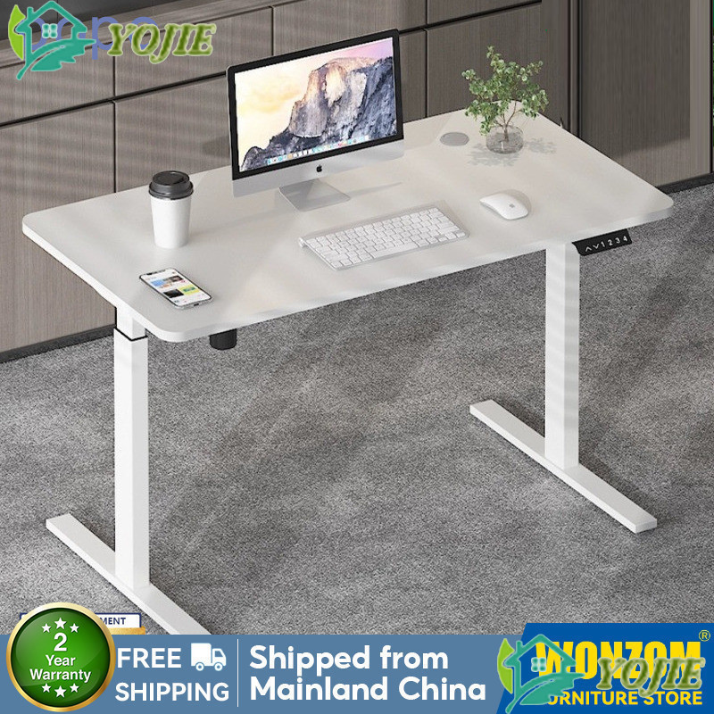 WONZOM Study Table Computer Table Electric Ergonomic Height Adjustable ...