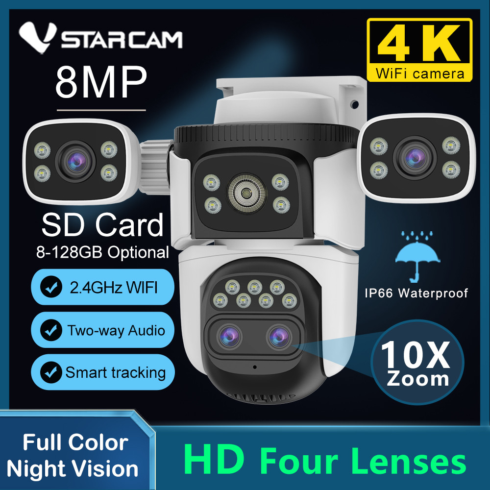 Vstarcam 4K 8MP Lens IP Camera 10X Zoom WIFI Outdoor Smart
