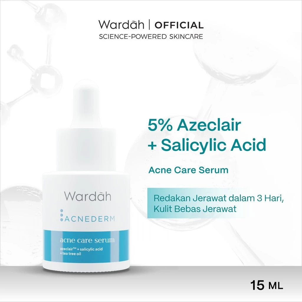 WARDAH Acnederm Series Lengkap - Acne Care, Melawan Jerawat, Cocok untuk Kulit Berjerawat, Komedo, Azeclair, Mengontrol Minyak Berlebih, Mengurangi Kemerahan - Cleanser, Toner, Serum, Day & Night Moisturizer, Micellar Water, Sunscreen - Skincare - Gambar 2