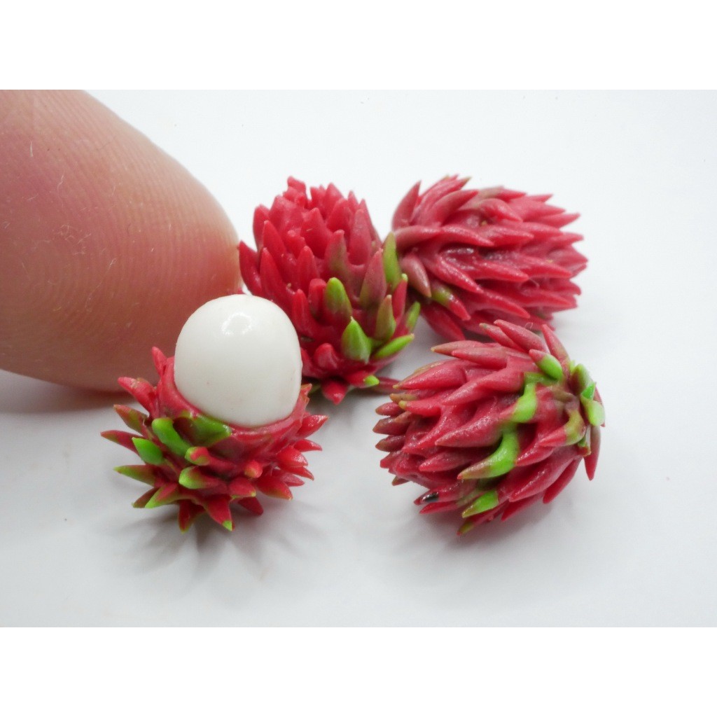 Miniature Longan (1 Set Has 4 Pieces) Clay Work Fruit Items Decorations ...