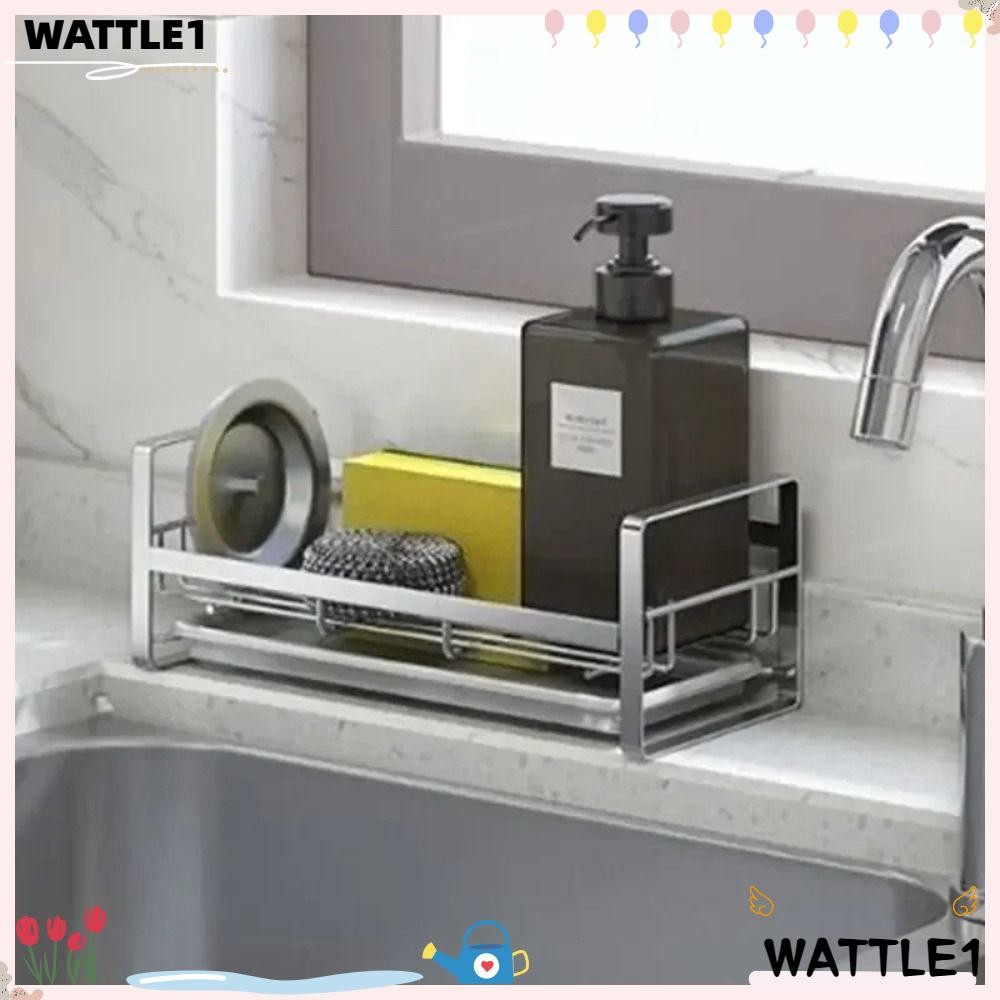 WTTLE Sponge Holder, Stainless Steel Kitchen Sink Rag Rack Stand ...
