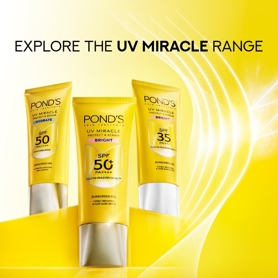 Sun Serum Ponds UV Miracle Bright Protect & Repair 35 PA +++ / SPF 50++++ / Merah Jingga Official - Gambar 2