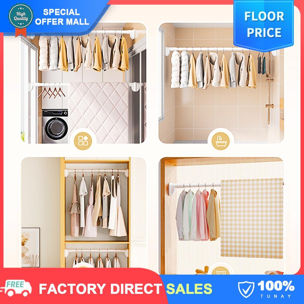 Home Organizer Rod - Telescopic Clothing Rod - Punch-free,Great for ...