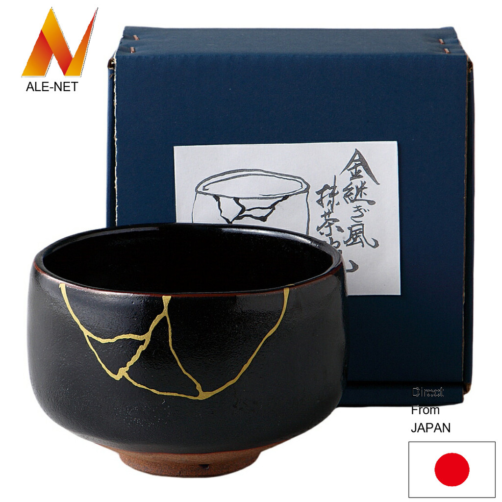 ALE-NET Matcha bowl Yuzu Tenmoku Kintsuji style Matcha bowl Ceramic ...