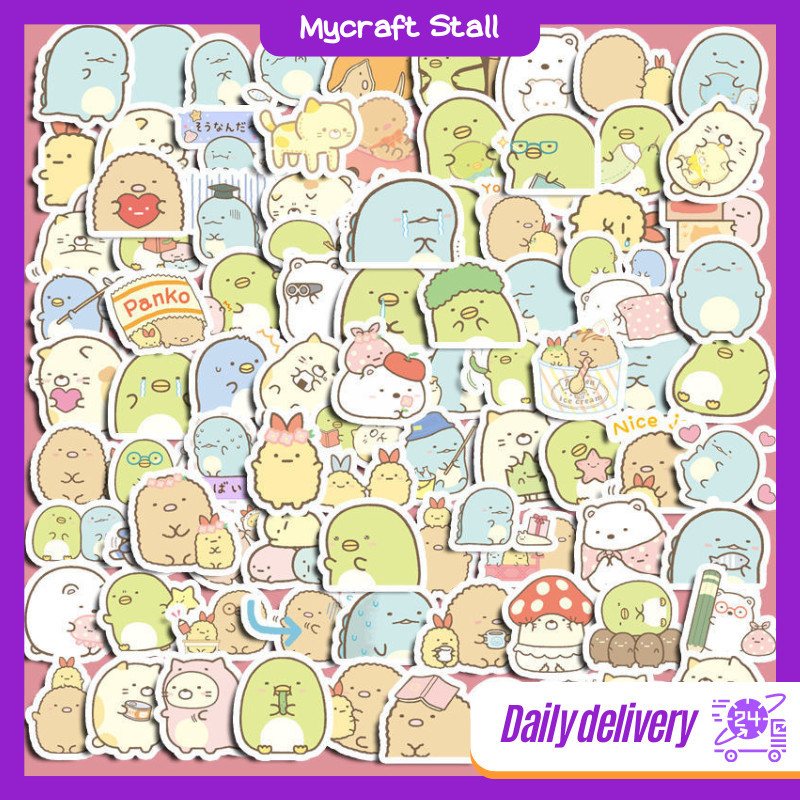 100pcs Sumikko Gurashi Cute Stickers Japanese Cartoon Doodle Style DIY ...