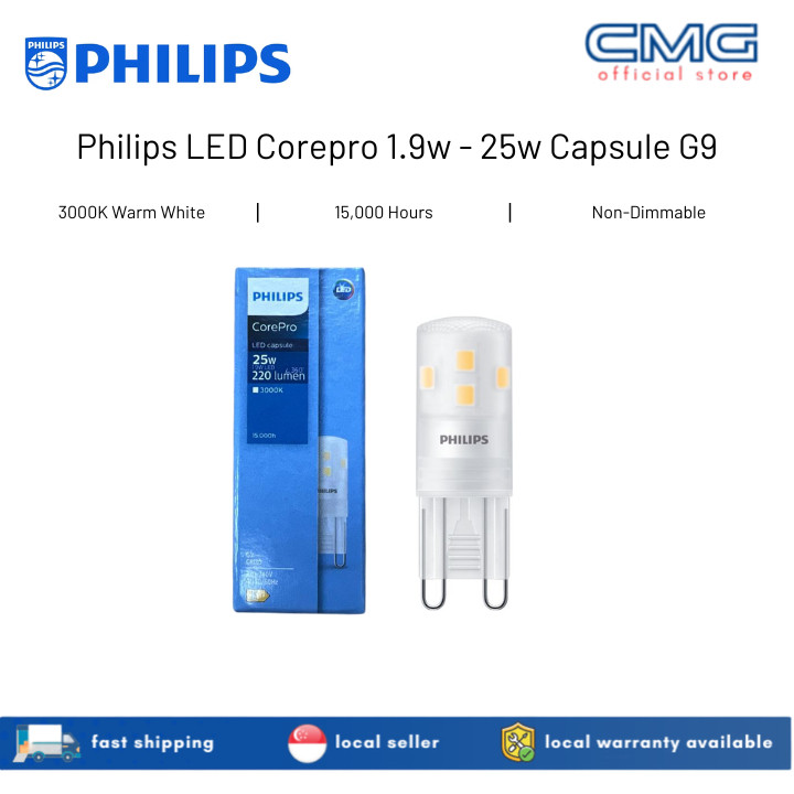 Philips Corepro LED Capsule 1.9w - 25w G9 Bulb 3000K // 15,000 Hours ...