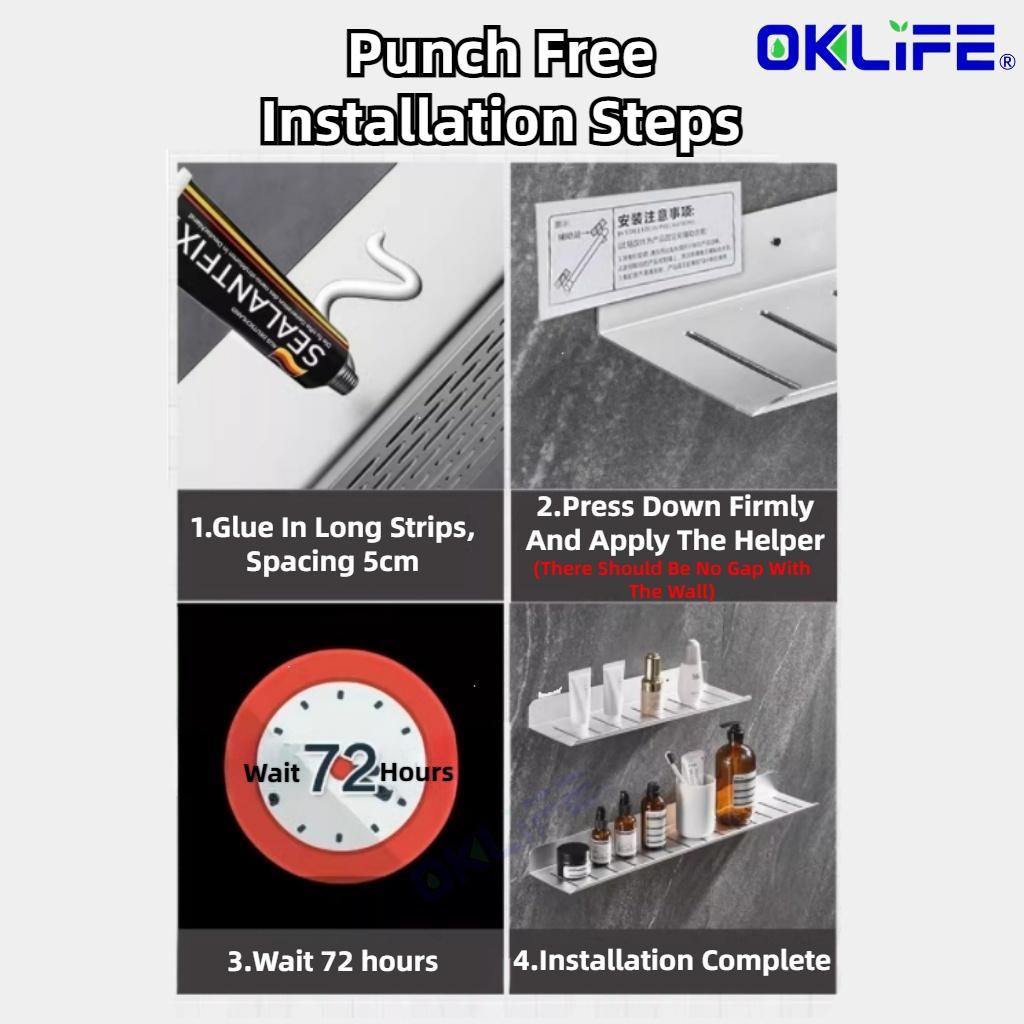 Wall-Mounted Faucet Cosmetic Storage Rack Mirror Front Shelf Punch-Free Bathroom Accessories view 4