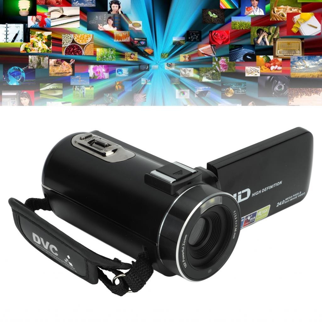 Video Camera Digital Recorder 3.0 Inch 1080P 24MP 16X Zoom Rotatable ...