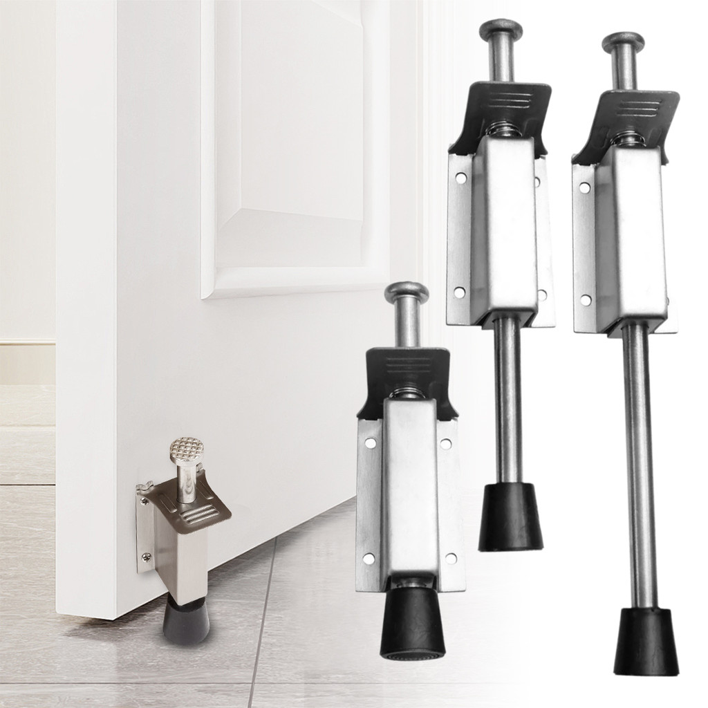 【Ilisland】Telescopic Door Stopper Spring Loaded Kickdown Door Stops ...