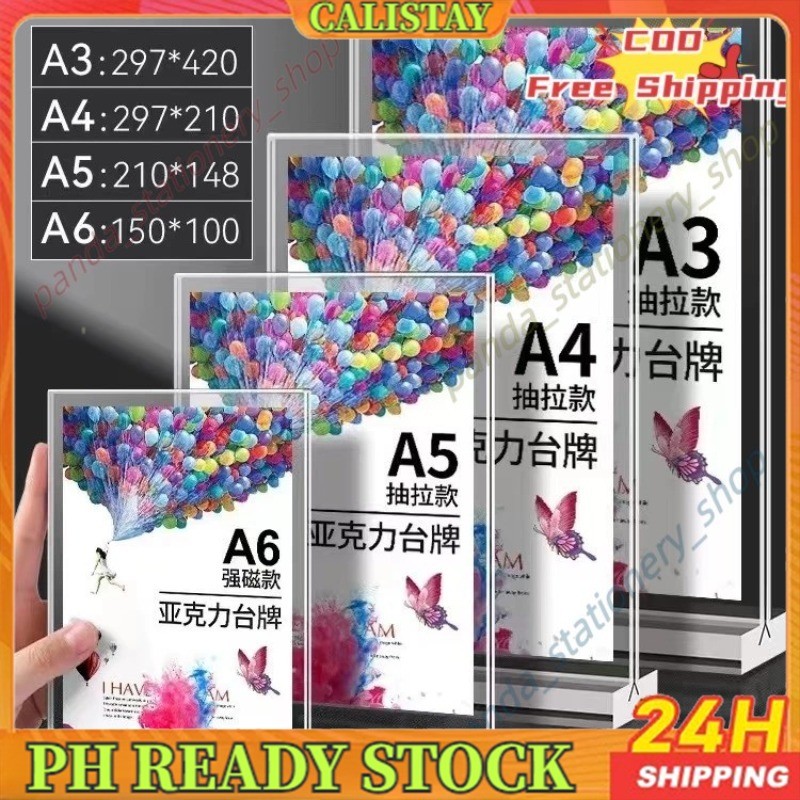 A4/A5/A6 Acrylic Menu Display Stand Double Side Clear Desk Display Menu ...