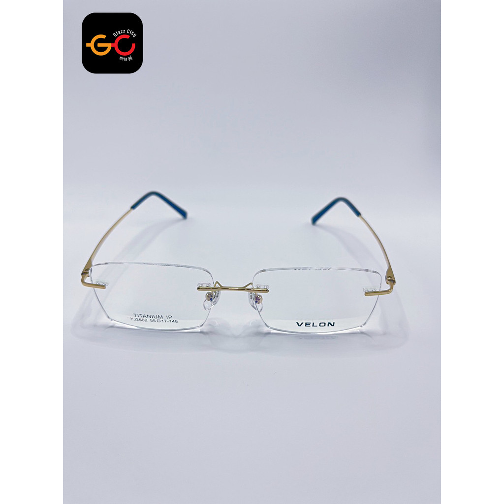 Titanium Eyeglasses Frame Rimless Gold Velcro Female Male Model 2602 IP ...