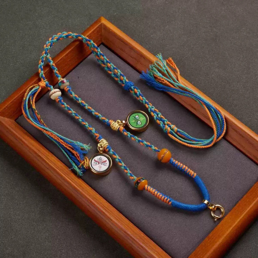 Tibetan Braided Amulet Rope Cotton Rope Pendant Necklace Ethnic Lanyard ...