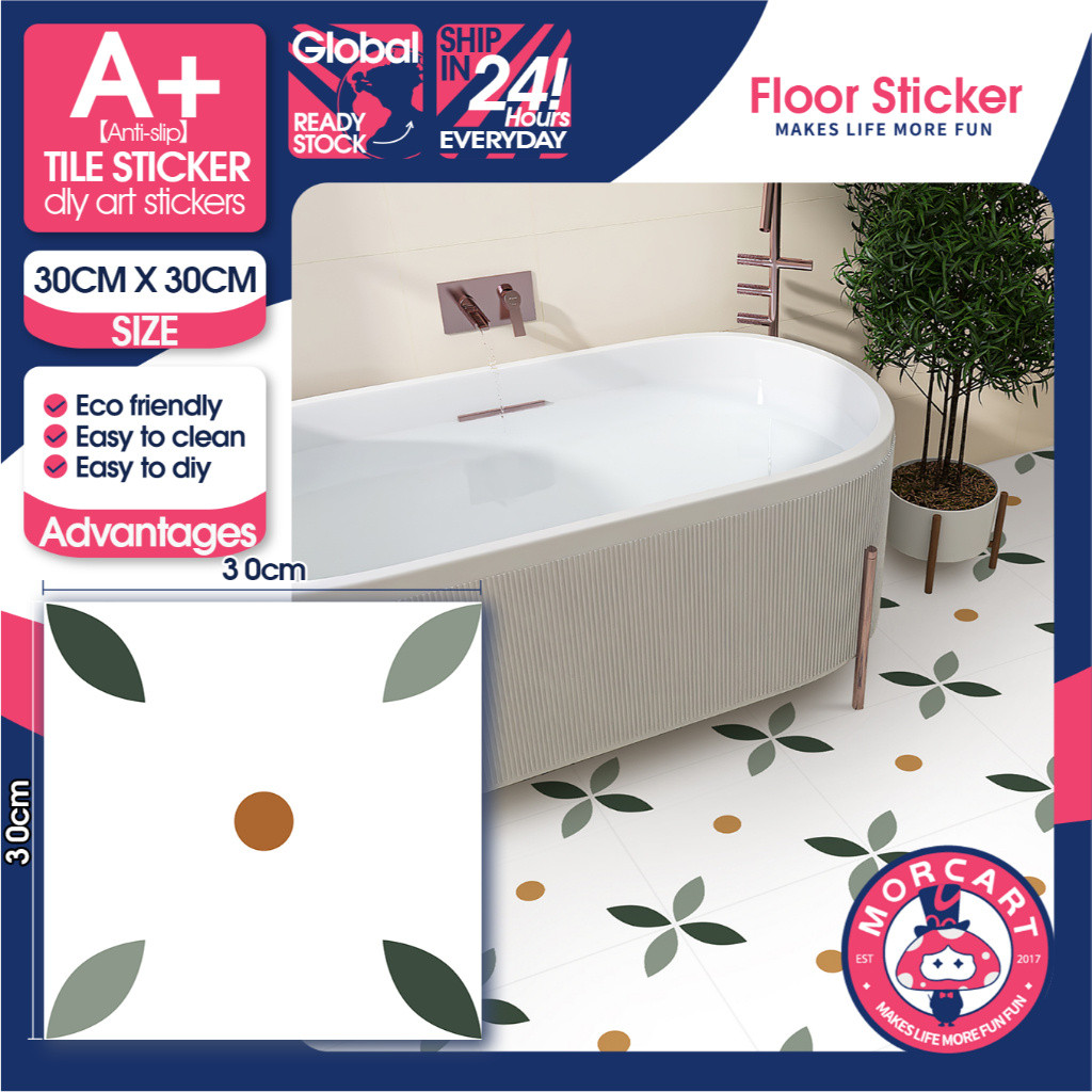 Vinyl Waterproof Tile Sticker 30cm x 30cm - Ideal for Kitchen, Floor ...