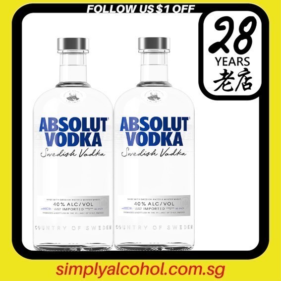Absolut Original Vodka 70cl Twin Bottles w/o Gift Box | Shopee Singapore