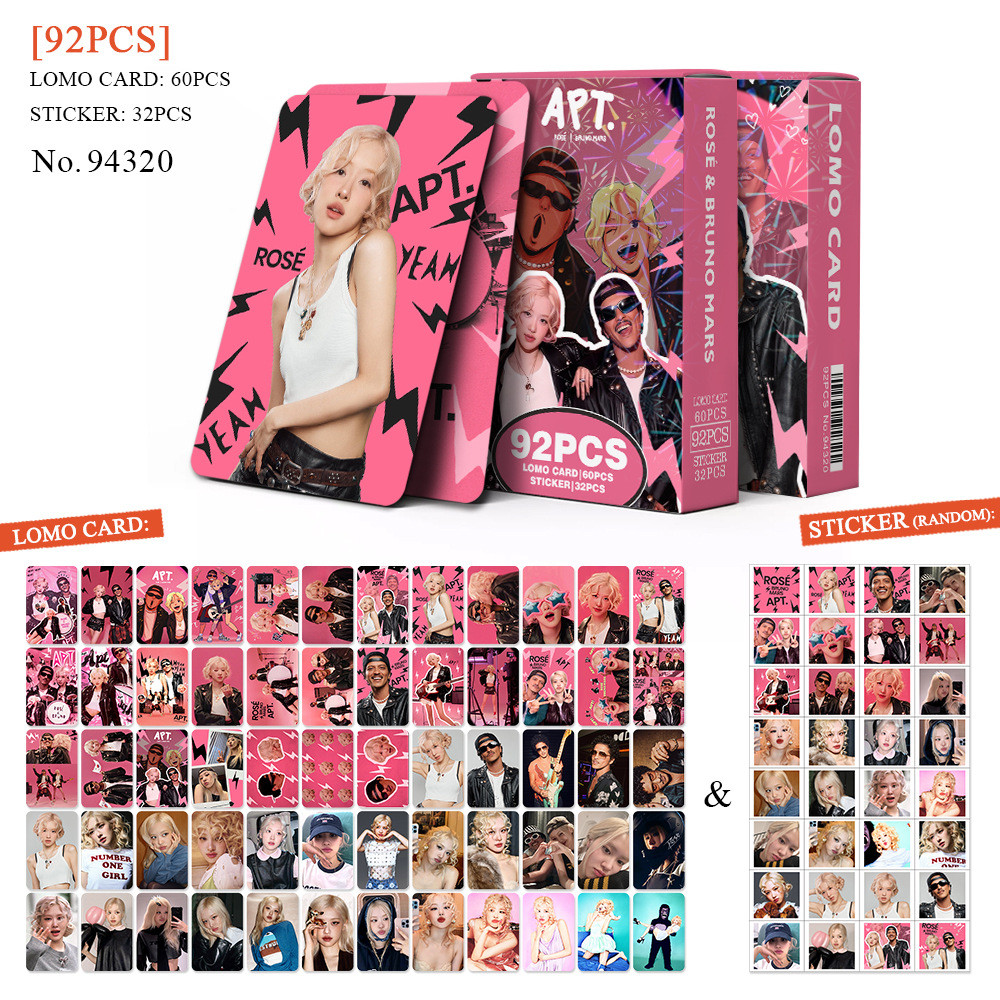 92-96pcs/box BP ROSE APT Lomo Cards Jennie Mantra World Tour
