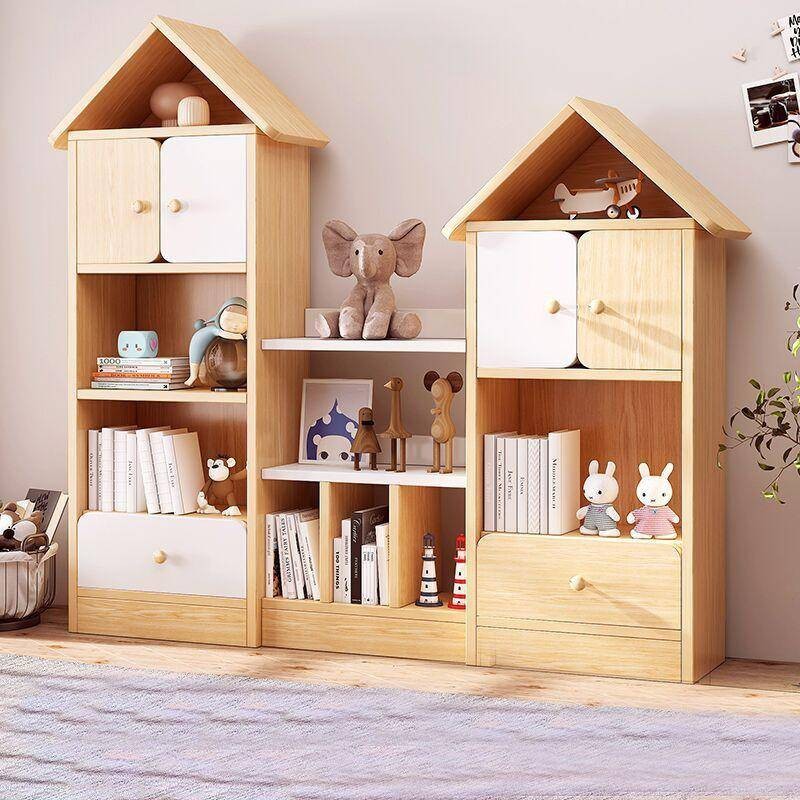 Student bookcase floor multi-functional shelf lattice cabinet Girl baby ...