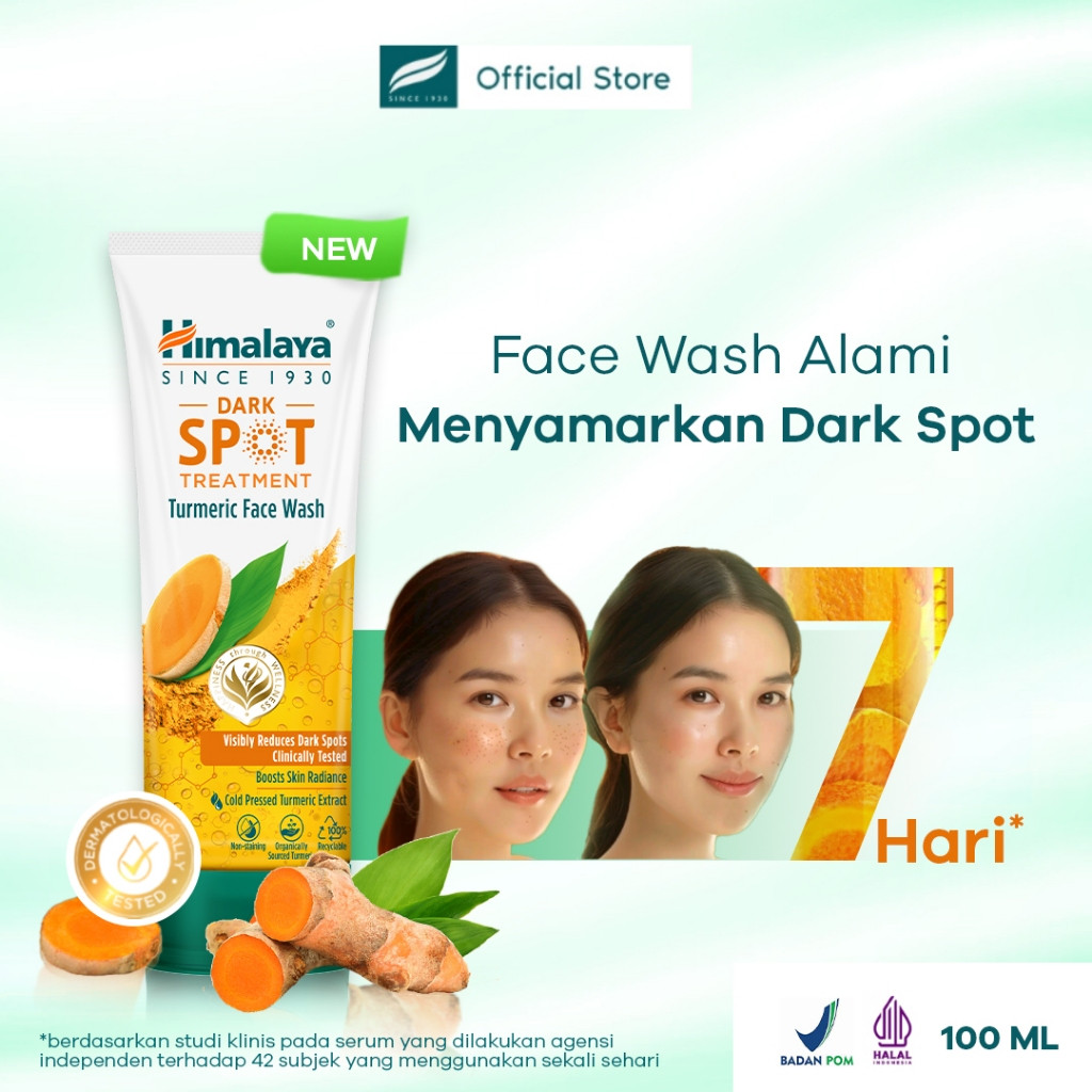 Himalaya Dark Spot Treatment Turmeric Face wash 100ml / Merah Jingga Official - Gambar 2