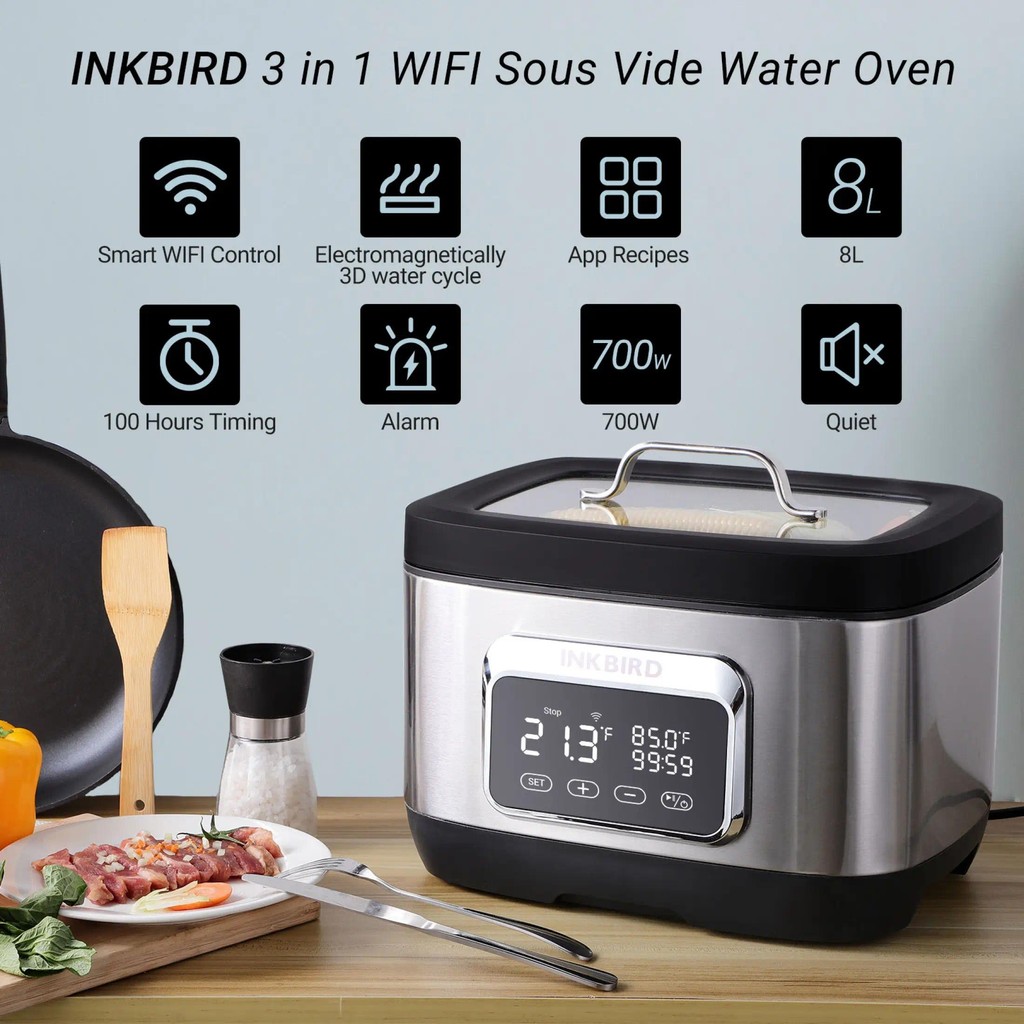 INKBIRD ISV-500W Wifi 8L Sous Vide Machine Slow Cooker Electric ...