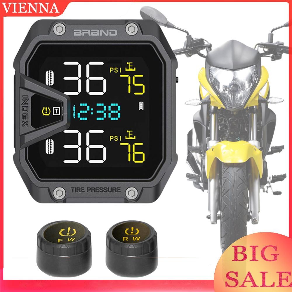 Motorcycle TPMS Tire Pressure Temperature Monitoring Alarm System with ...
