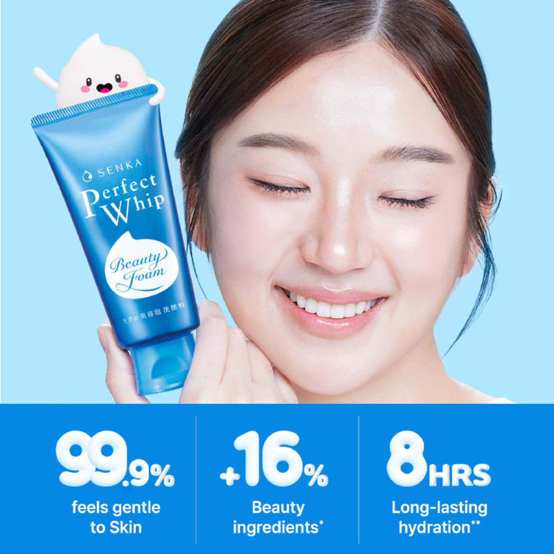 Senka Facial Foam Perfect Whip A Beauty 50gr / Merah Jingga Official - Gambar 2