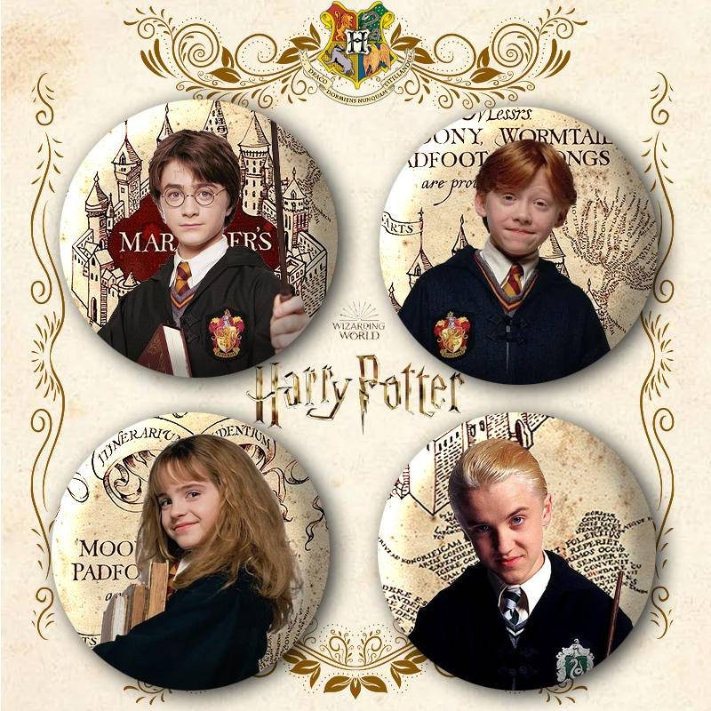 Harry Potter Circle Bar Ron Weasley Hermione Granger Badge Character ...