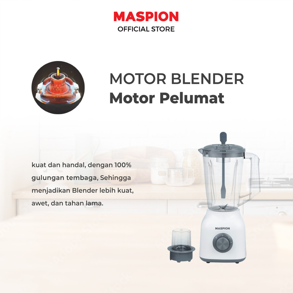 Maspion Pelumat Blender with Dry Miller 1.5 Liter MT-1532 PL - Gambar 2