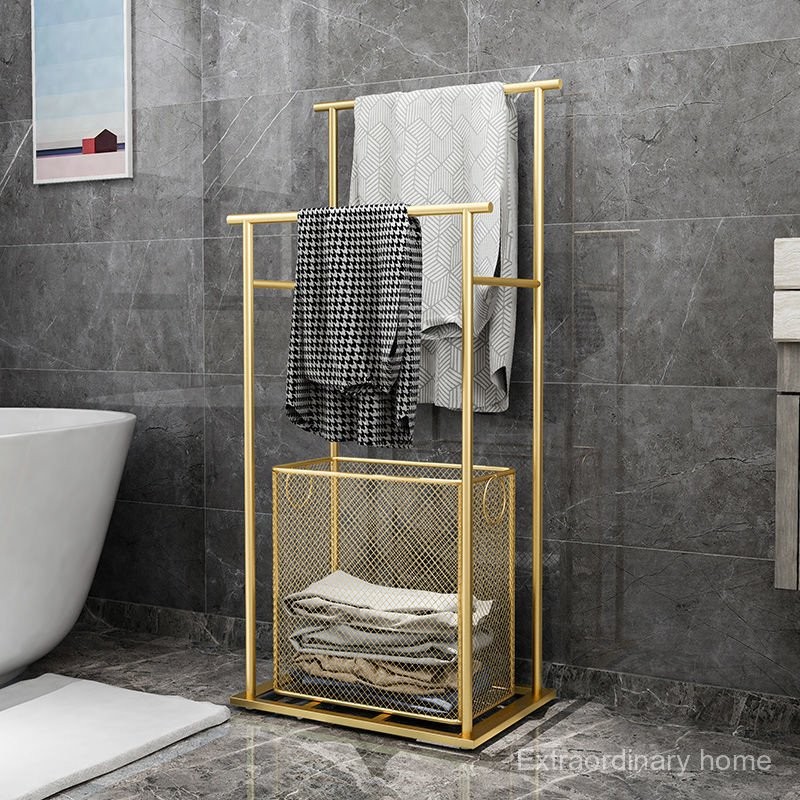 Nordic Style Shelf[ No-Drill Dirty Clothes Basket Bathroom Floor ...