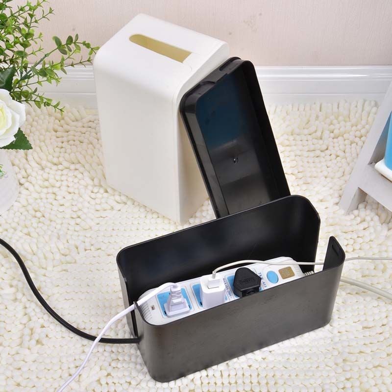 [48H Shipping] Anti-Touch Power Plug Board Desktop Storage Box Wire ...