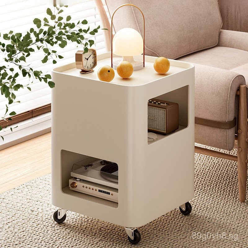 Cream Living Room Sofa Side Table Movable Side Cabinet Simple Corner ...