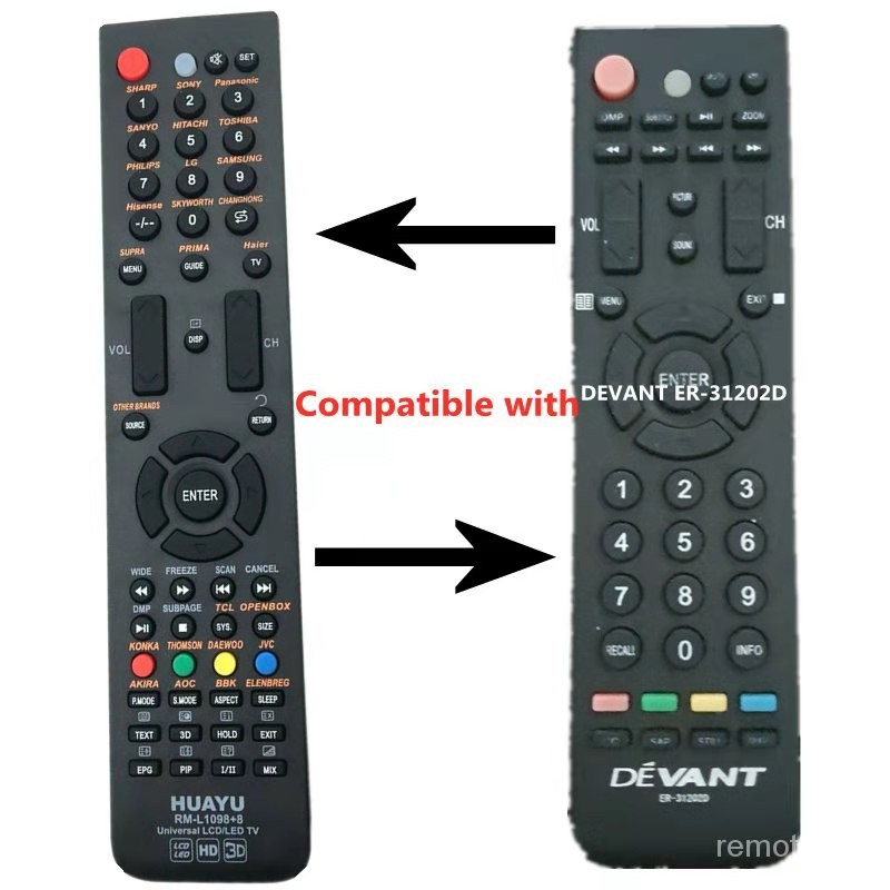 Universal Remote for Devant LED TV (40DL520) Replacement for ER-21202D ...