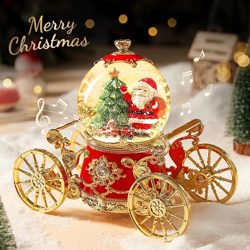 Christmas Gift Carriage Crystal Ball Music Box Decoration Music Box