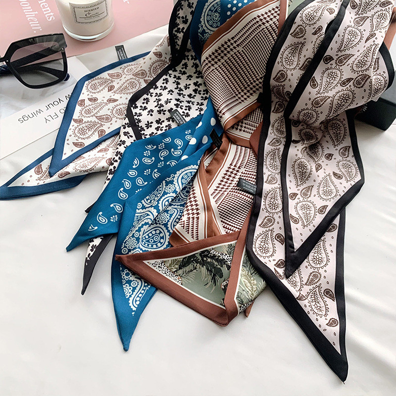 Spring Summer New Small Silk Scarf for Women Korean Print High ...