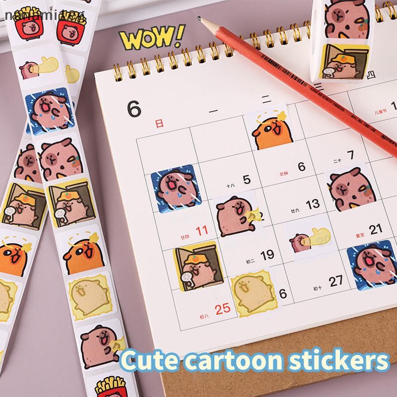 New 500Sheets Cute Cartoon Capybara Sticker Decals Decoration Fashion ...