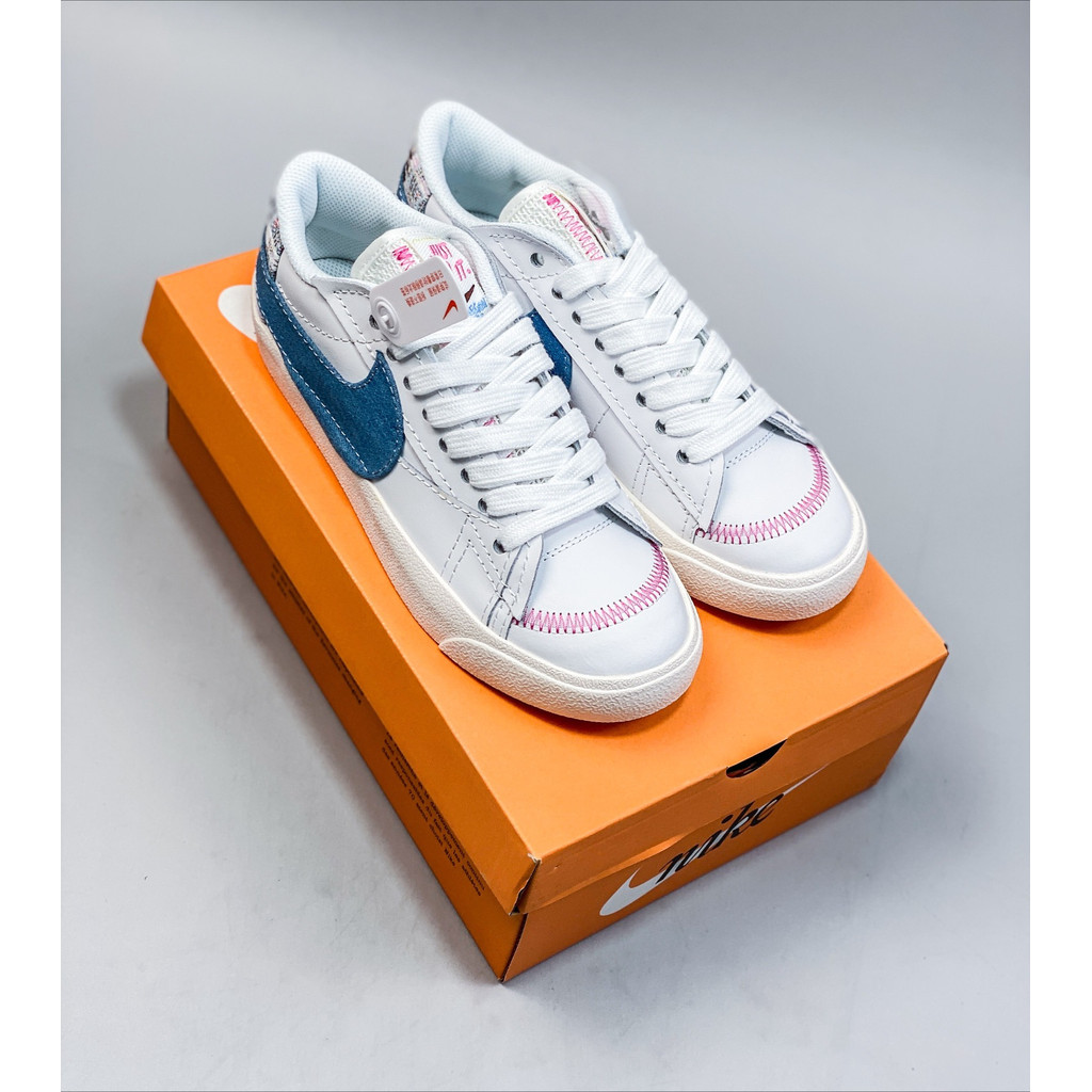 Nike Blazer 77 Low Jumbo White Light Pink 1977 Trailblazer Series Low cut Versatile Casual Sports Basketball Board Shoes Blue Hook Shopee Singapore