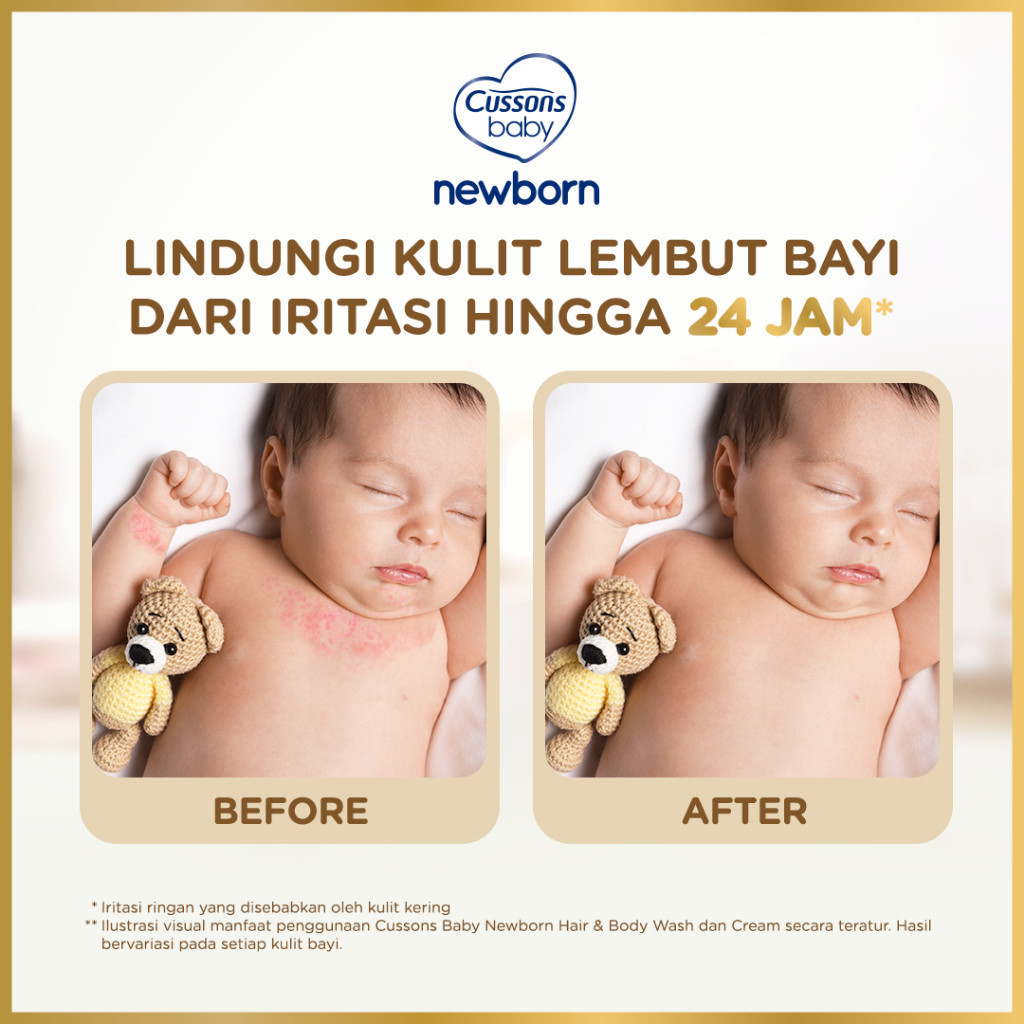 Cussons Baby Newborn Hair & Body Wash - Sabun Bayi 2in1 / Merah jingga Official - Gambar 3