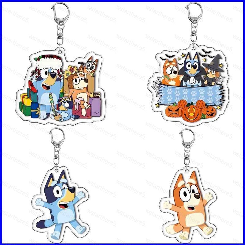 new5 Bluey Acrylic Keychain Student Backpack Pendant Cartoon Anime ...