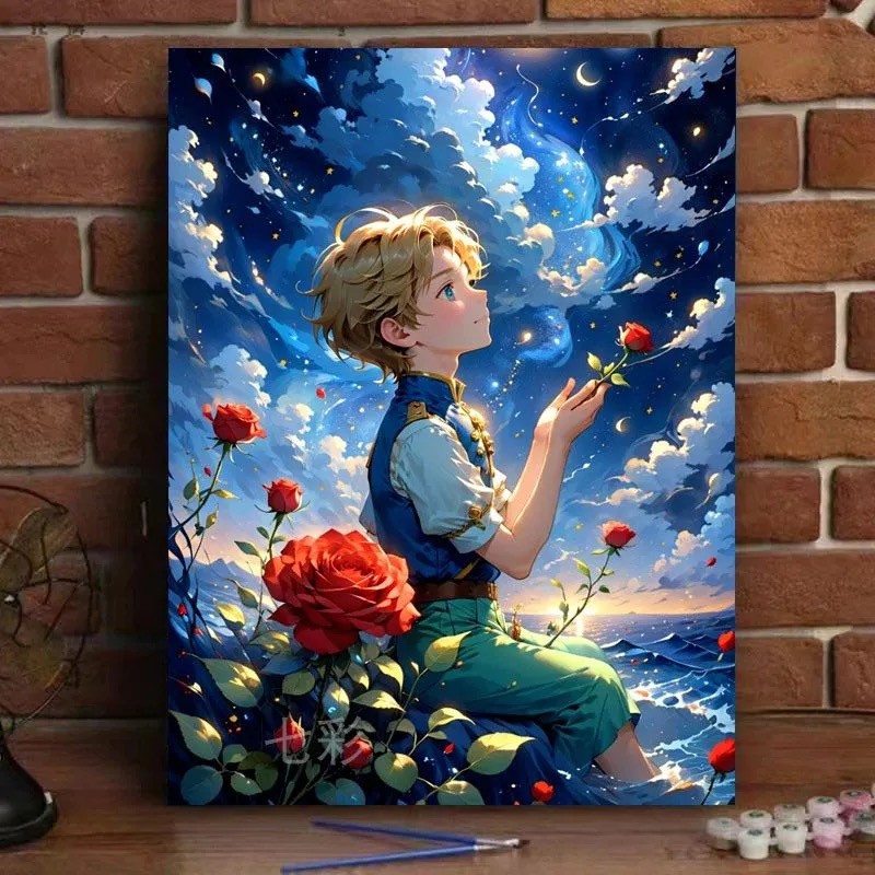 Hamlet [40*50With frame] The Little Prince and the Rose / Digital Oil ...
