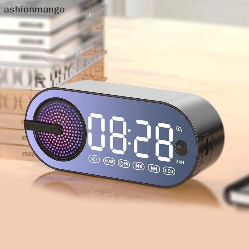【AMSG】 Digital Alarm Clock 5.0 Speaker LED Display Mirror Desk Alarm ...