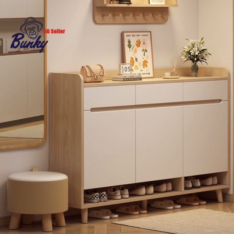 [in stock] Solid Wood Shoe Cabinet Home Corridor Entrance Doorway ...