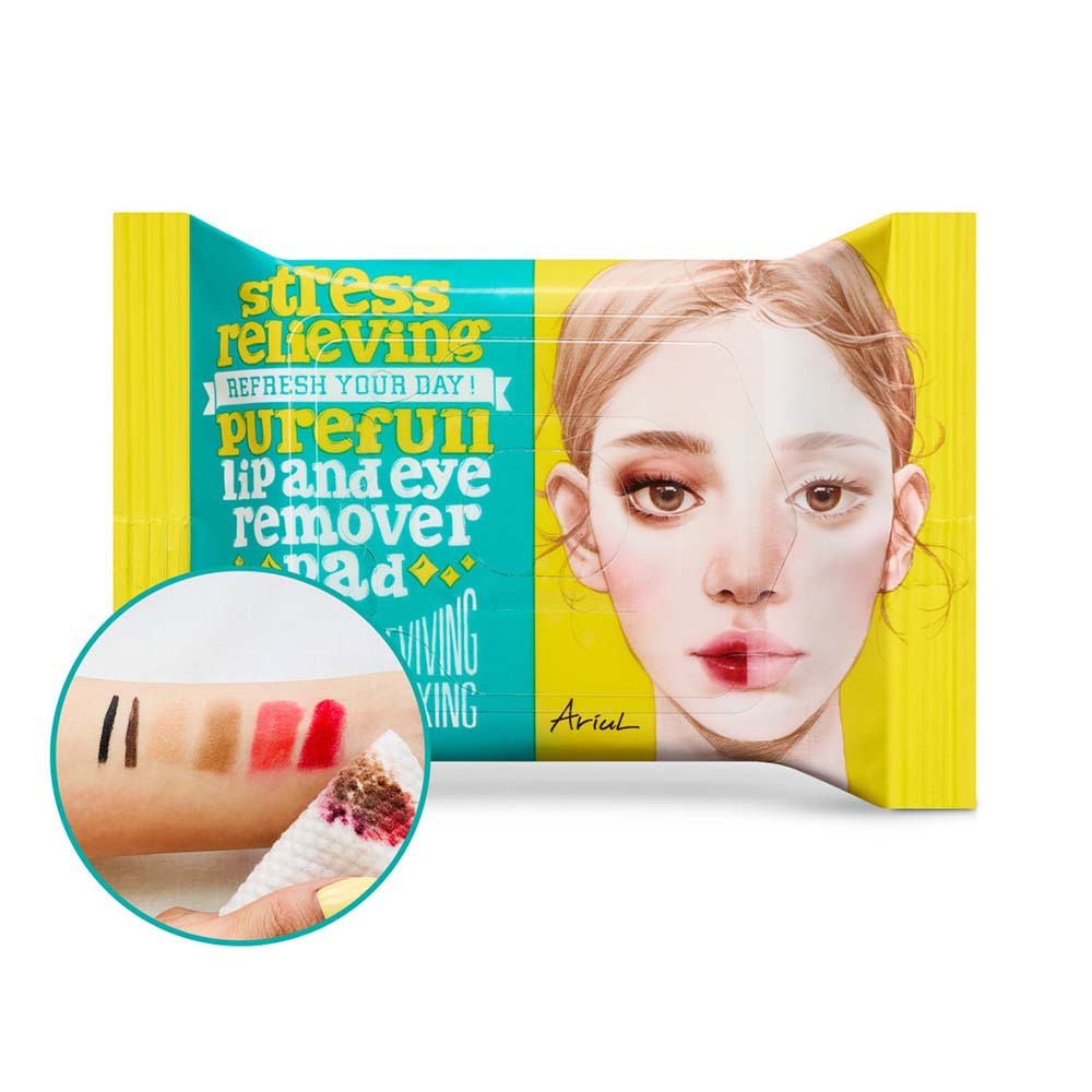 Ariul Lip & Eye Remover Pads / Merah Jingga Official - Gambar 2