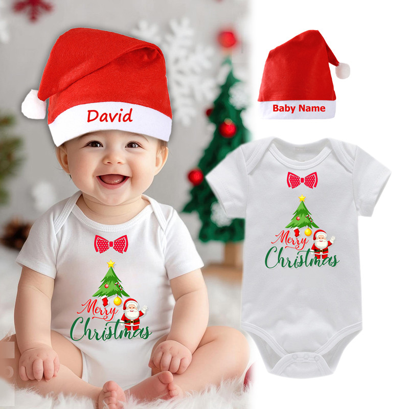 Merry Christmas Romper for Baby Boy Girl Newborn Onesies Santa