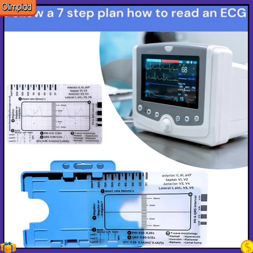 olimpidd| Ekg Measuring Ruler Portable Ekg Ruler Transparent Ekg ...