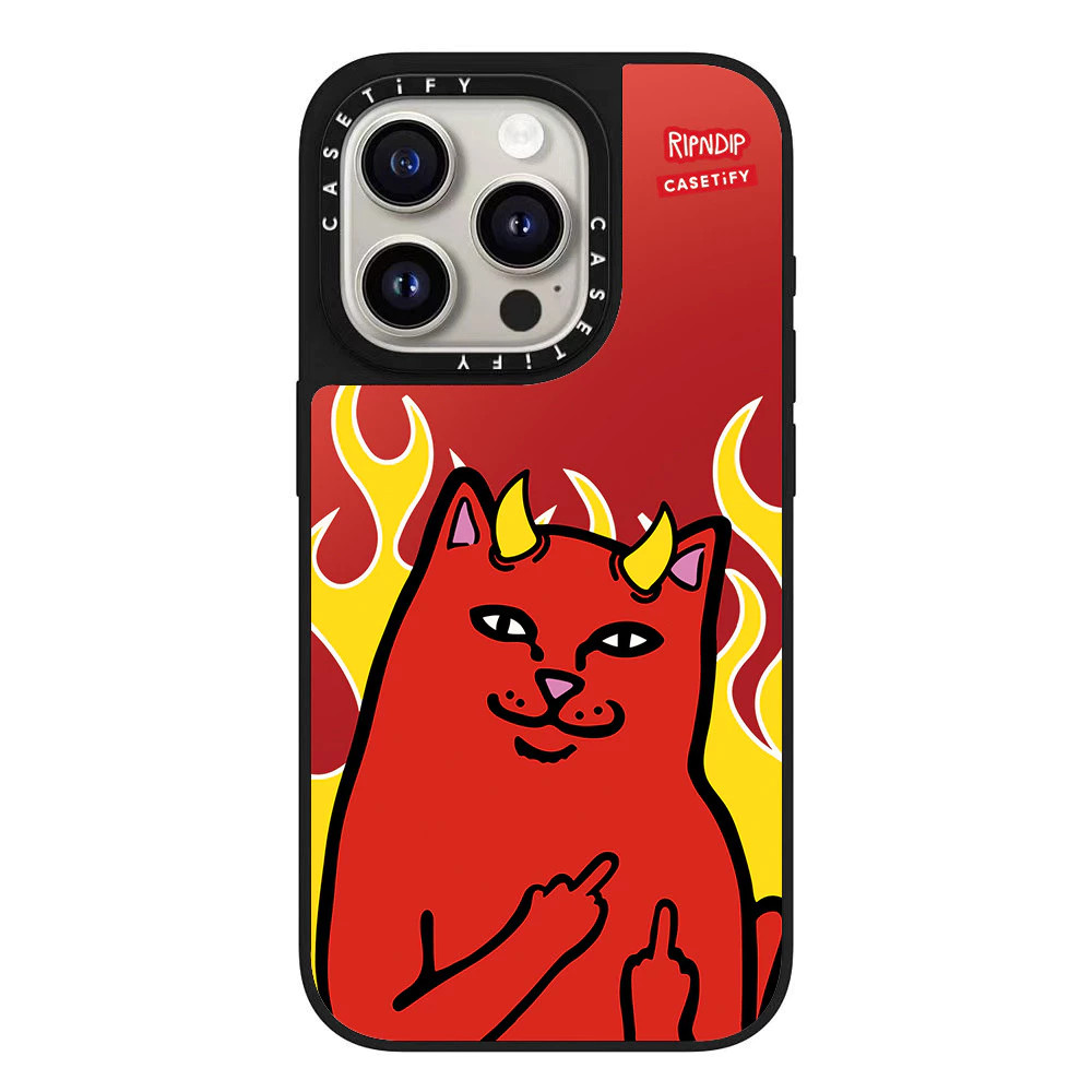 RIPNDIP Rebellious Middle Finger Cat Matte Phone Case for IPhone